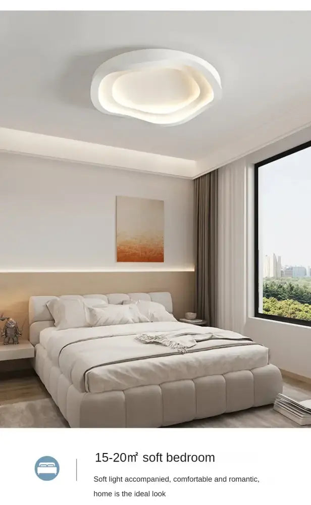 Decorbites white led ceiling lamps feature modern white cloud-shaped design with soft diffused illumination for minimalist decor