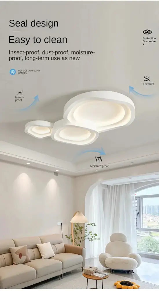 Decorbites white led ceiling lamps with modern minimalist cloud-shaped design for stylish home decor lighting