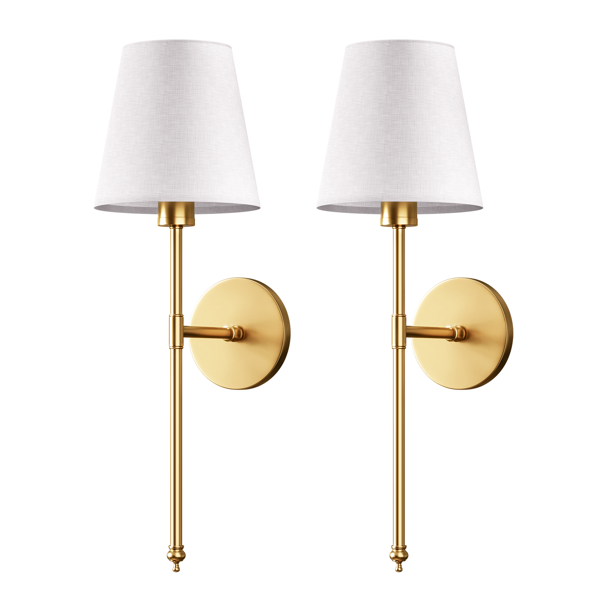 Two brass wireless wall sconces with white shades from decorbites wireless wall sconce set of 2