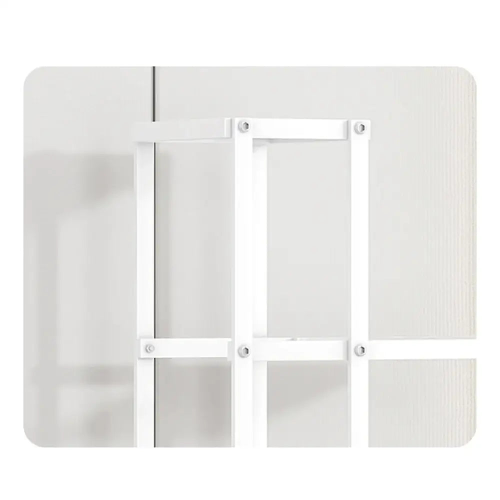 White metal shelf bracket with minimalist design and four screws on decorbites wrought iron plant stand with wheels
