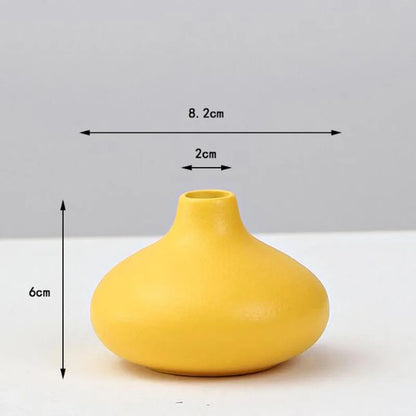 DecorBites™ yellow porcelain flower vase with smooth matte finish and narrow neck for elegant home decor