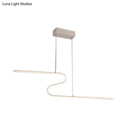 Modern minimalist decorbites z-shaped linear island light pendant in black with warm white led for dining room and kitchen