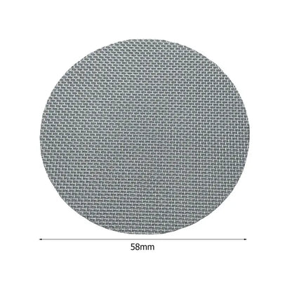 Denim blue and black coasters with 58mm metallic mesh espresso puck screen from decorbites espresso puck collection