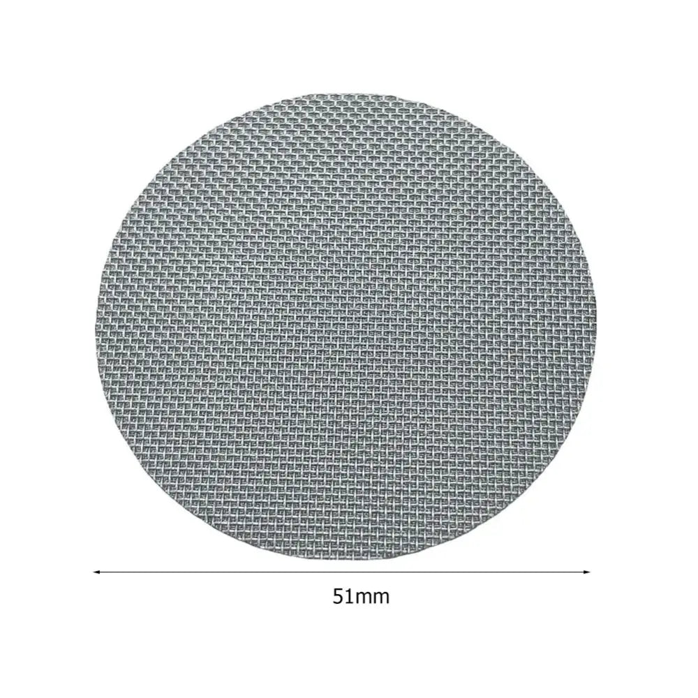 Denim blue and black coasters with a 51mm metal mesh espresso puck screen for decorbites espresso puck kitchen use