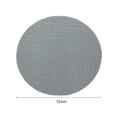 Denim blue and black coasters with a 51mm metal mesh espresso puck screen for decorbites espresso puck kitchen use