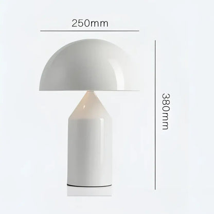 White ceramic decorbites designer mushroom desk lamp with glossy finish and minimalist design for bedroom decor