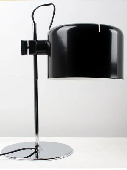 Black designer nordic coupe table lamp with cylindrical lampshade chrome base and adjustable arm for bedroom decorbites designer nordic