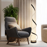 Black Glass PVC Body Floor Lamp