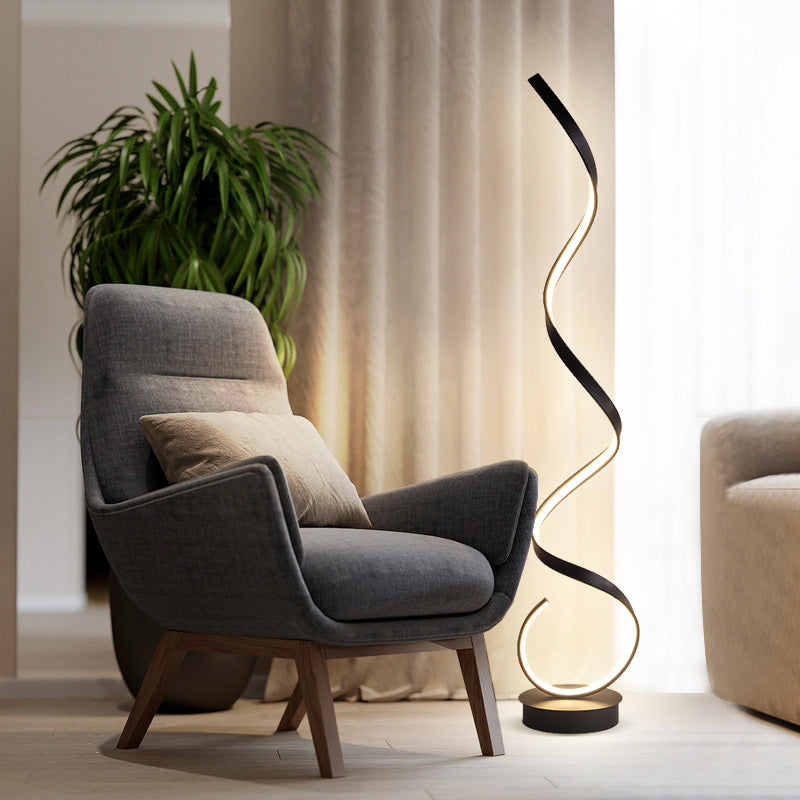 Black Glass PVC Body Floor Lamp