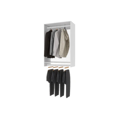 46.8 "H Livelylodge Wooden Modular Closet Strorage :Closet Organizer Modern Open Wardrobe Closet System With Hanging Rod And Shelf For Bedroom&Coatroom White Finish For All Ages