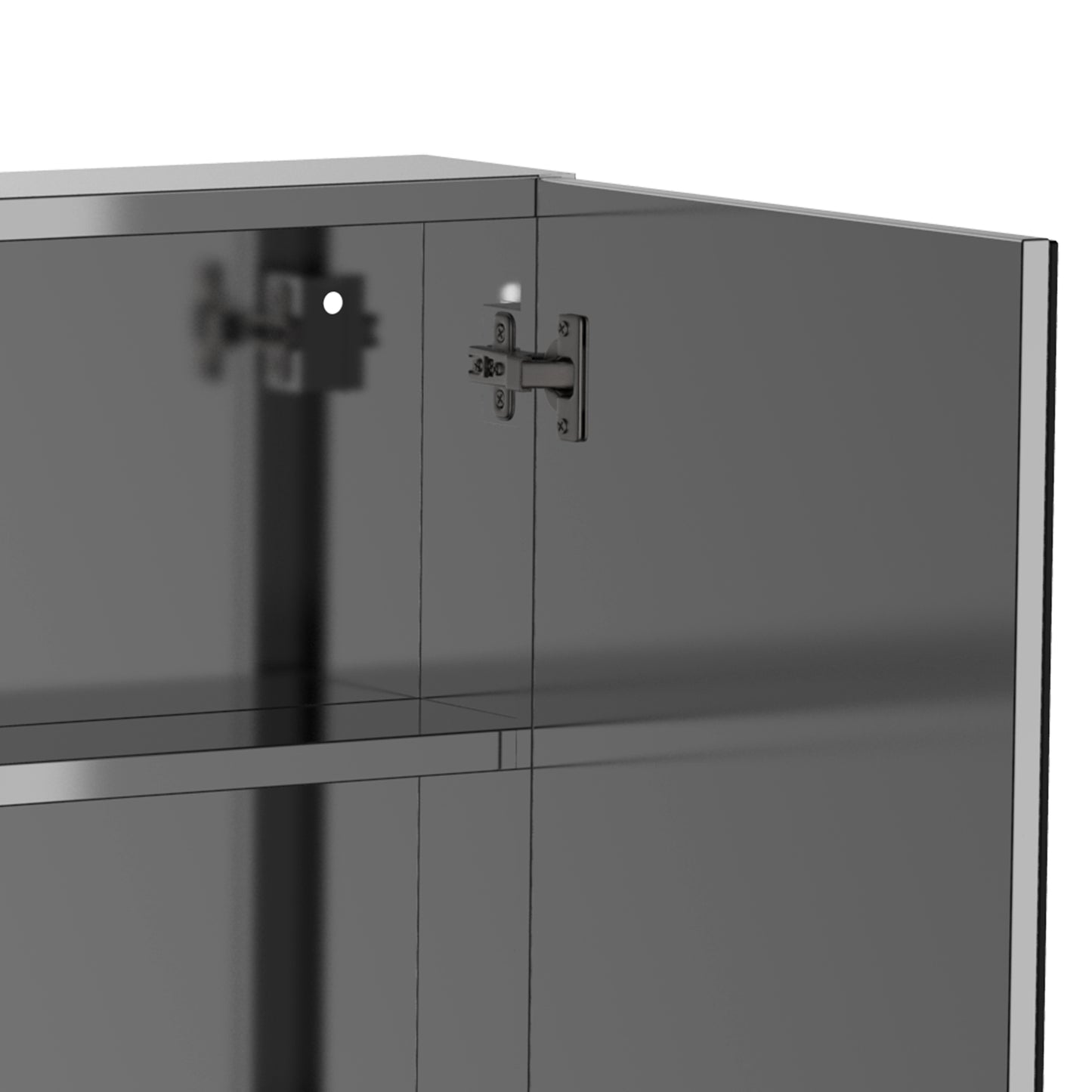 Kleankin Bathroom Medicine Cabinet With Mirror 3-Tier Stainless Steel Storage Silver