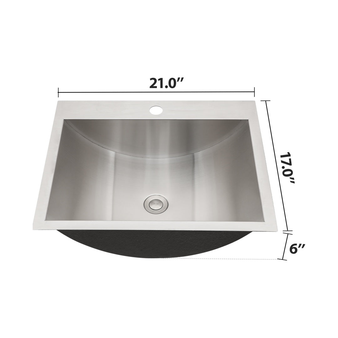 Nickel Undermount Bathroom Sink 21x17in Noise-Free
