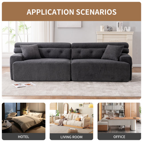 Gray Chenille 4-Seater Sofa