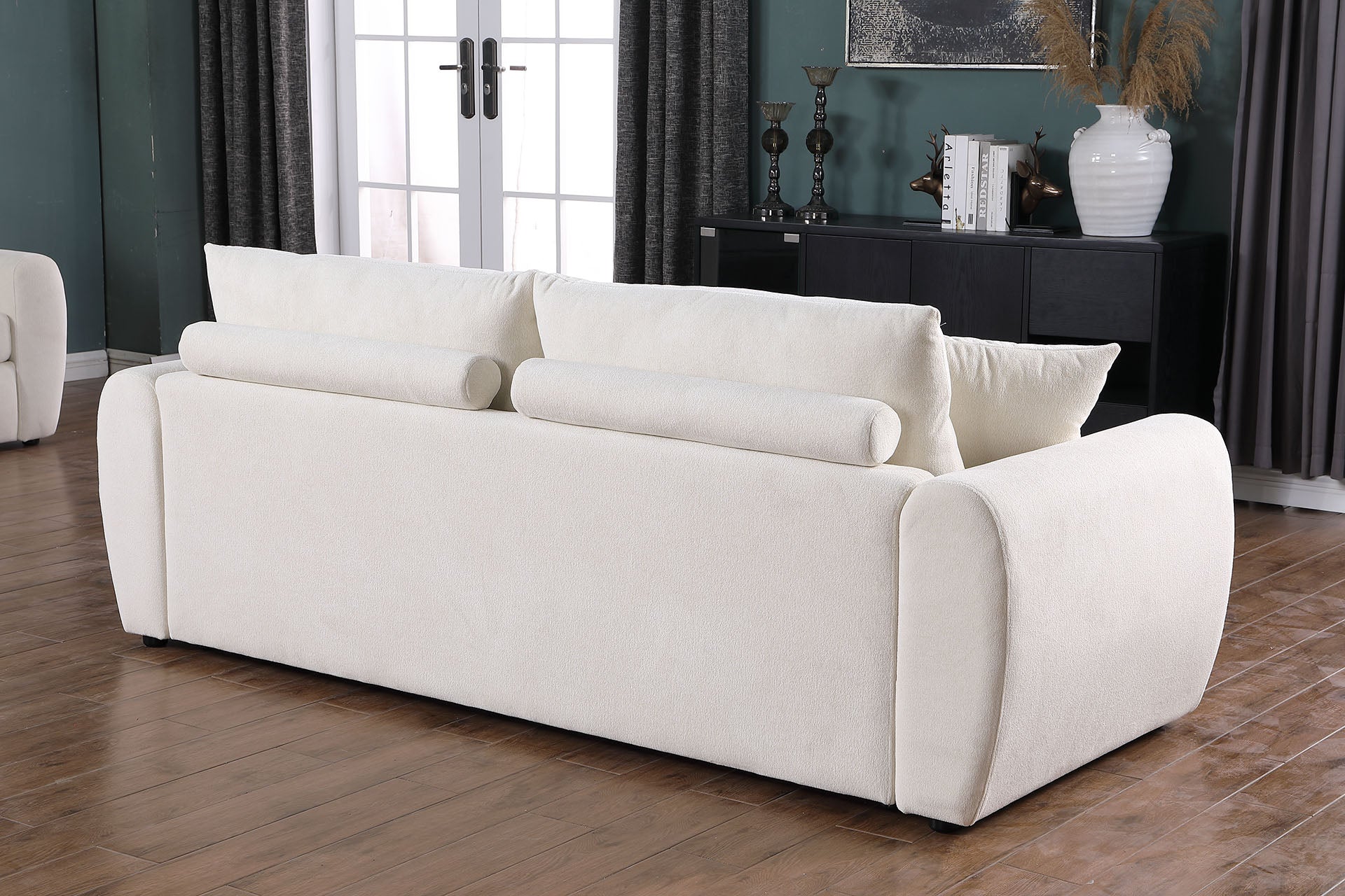 Beige Compressed Sofa Chenille Fiber Foam
