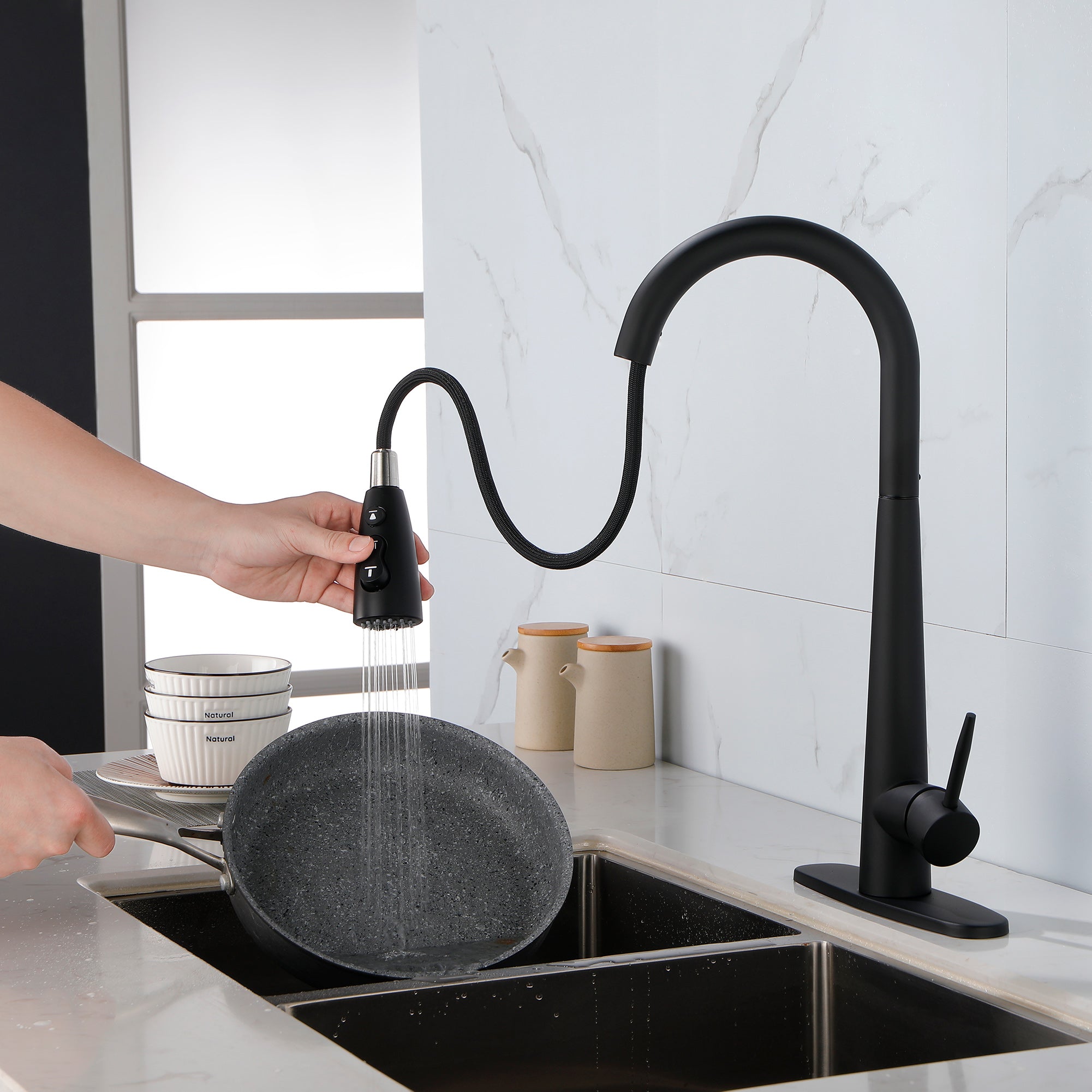 Brushed Nickel Pull-Down Spray Kitchen Faucet