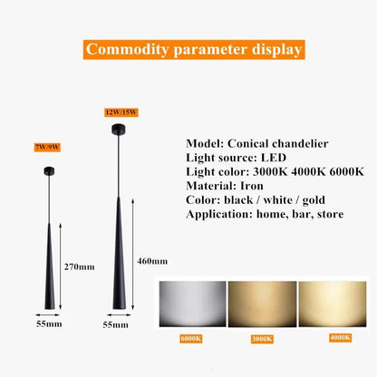 Dimmable Brushed Stainless Cone LED Pendant Light - Decorbites