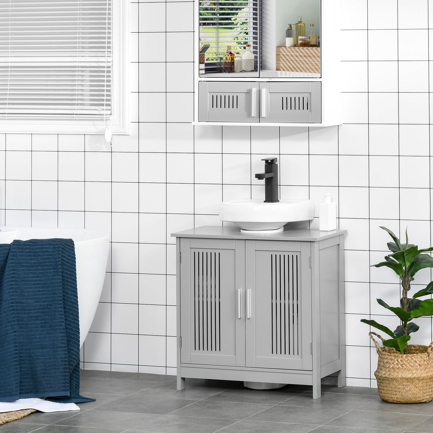 Under Sink Pedestal Storage Bathroom Cabinet