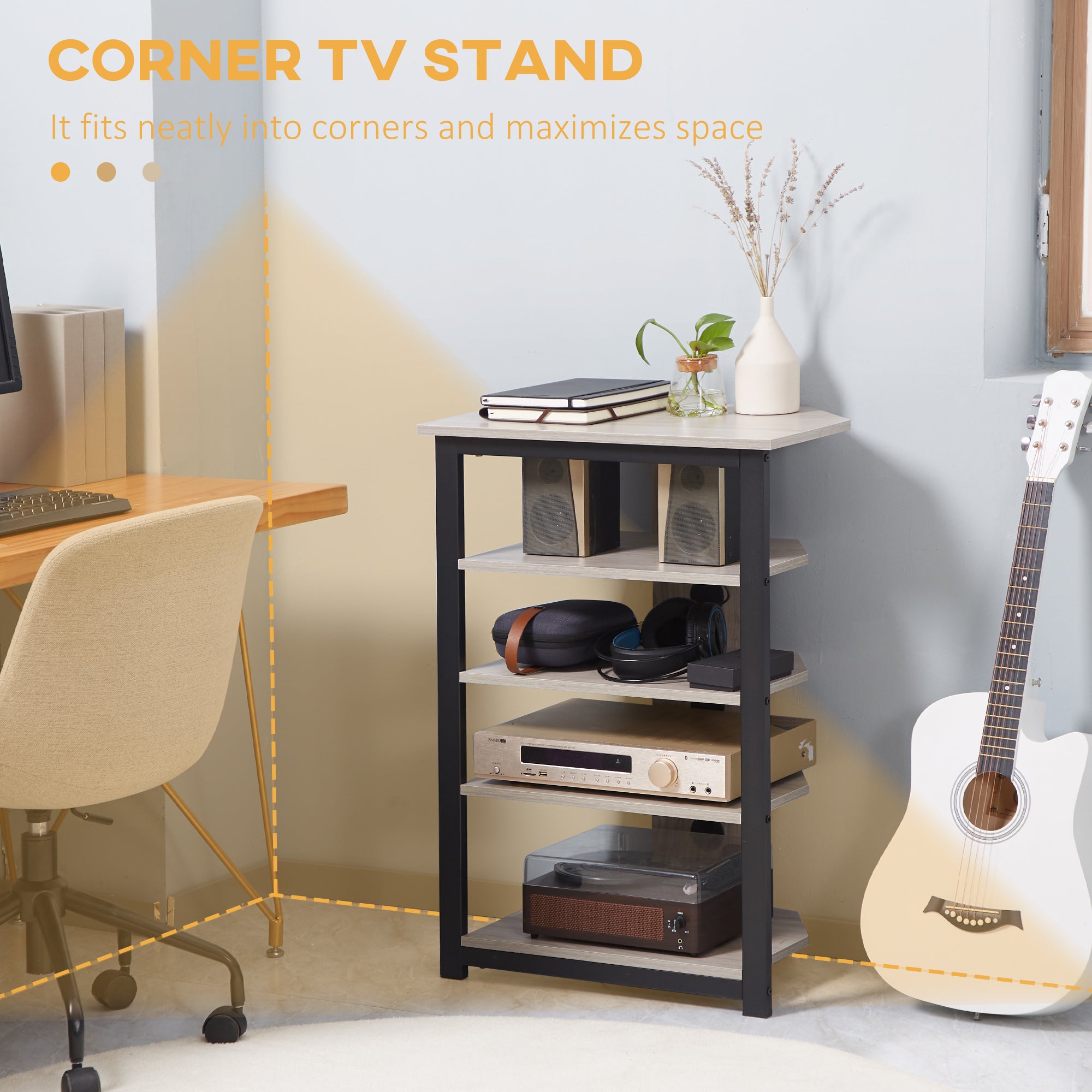 Black Media Stand Rack