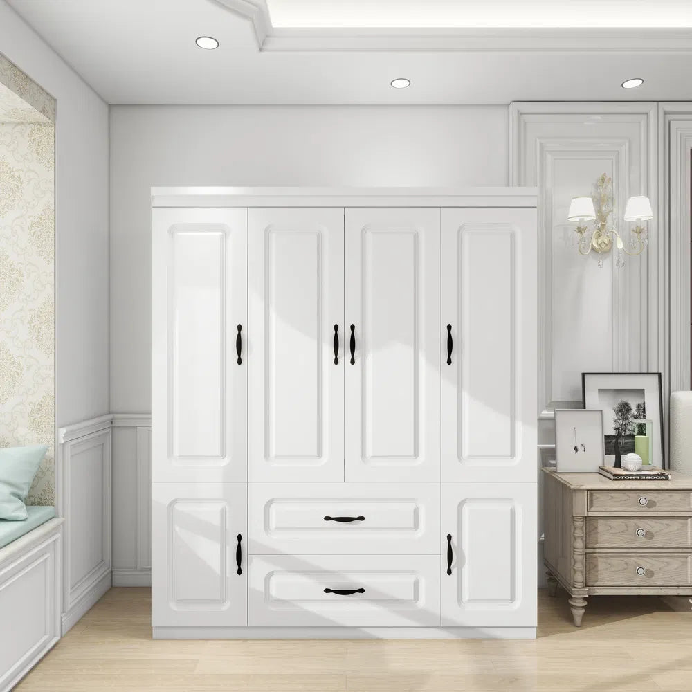 Wood Wardrobe Closet Spacious Storage Bedroom