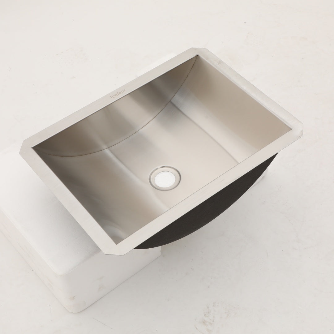 Nickel Undermount Bathroom Sink 21x17in Noise-Free