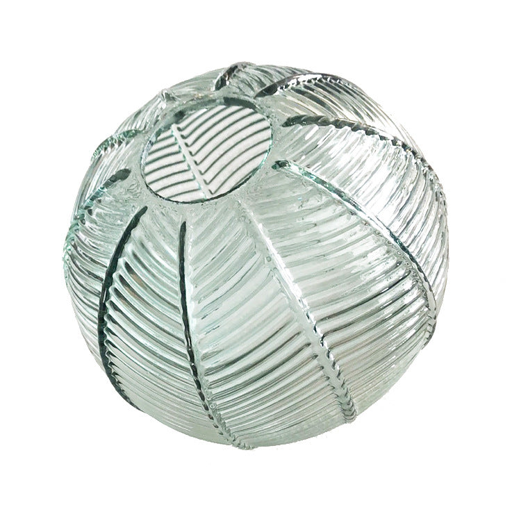 Green Leaf Glass Chandelier Three-Head Disc