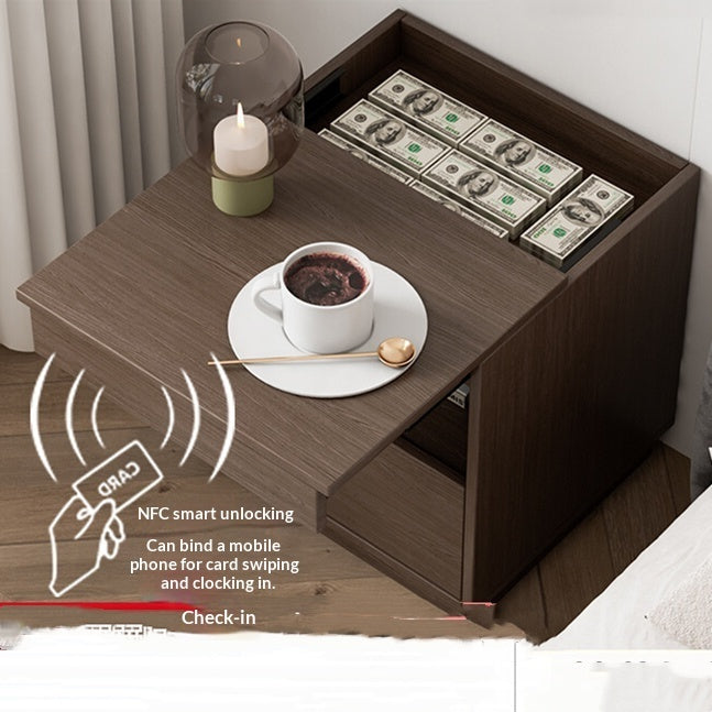 Chengrou Minimalist Bedside Table Multifunctional Concealed Compartment Bedside Table With Lock Storage Cabinet For Home And Bedroom Use