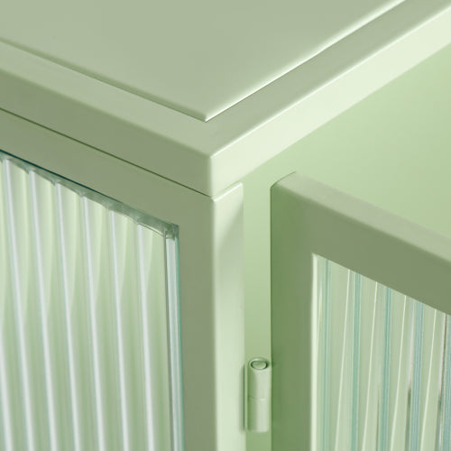 Modern Double Door Wall Cabinet With Glass Door With Three Levels Of Storage For Entrance Living Room, Bathroom, Dining Room, Mint Green Unavailable Platforms- Temu