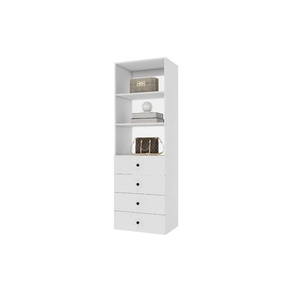 70.2"H Livelylodge Wooden Modular Closet Organizer:Modern Open Wardrobe Closet System With 4 Drawers For Bedroom&Coatroom White Finish