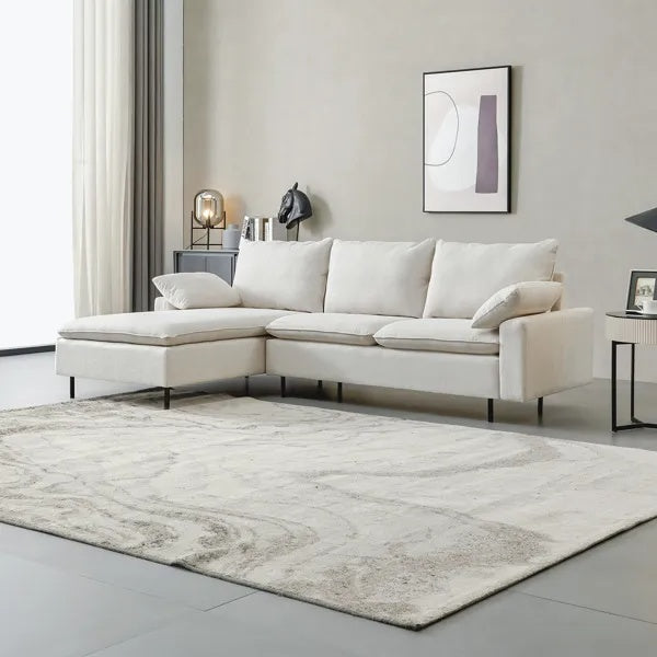 Linen Right Chaise Sectional Sofa