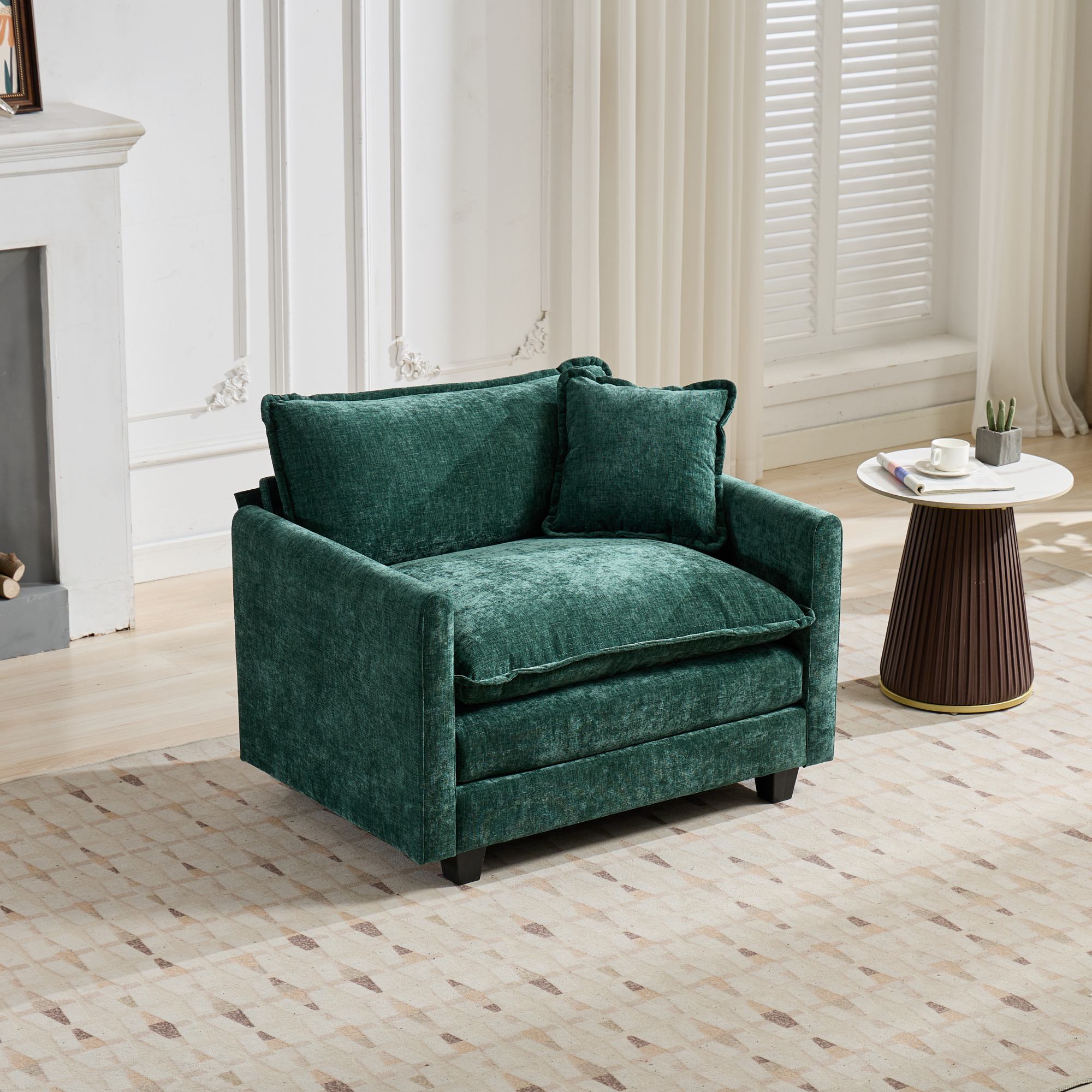 Green Chenille Sectional Sofa