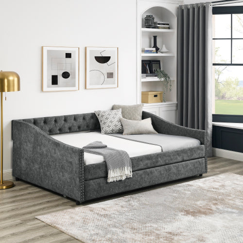 Grey Upholstered Sofa Bed