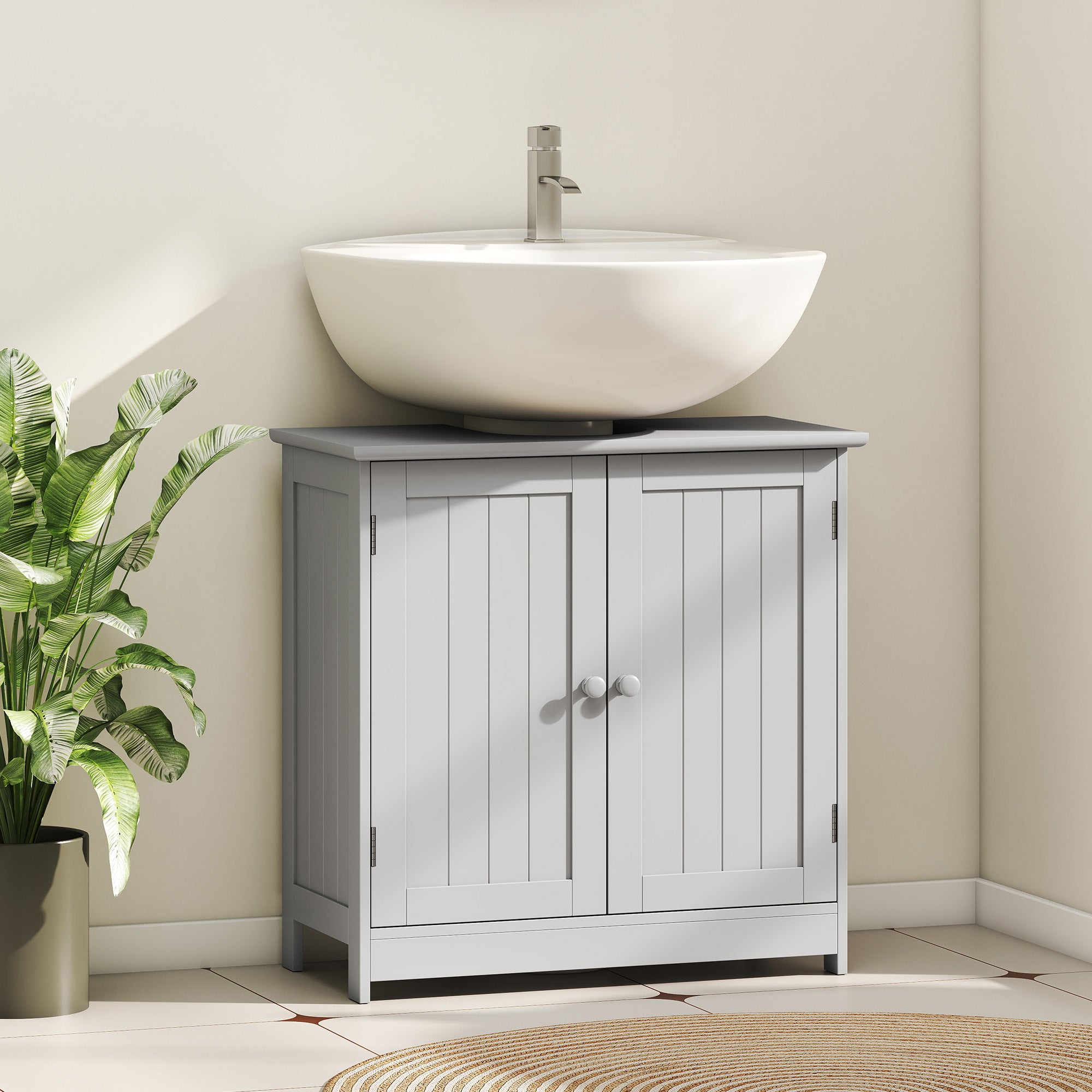 Gray Vanity Cabinet Shelf