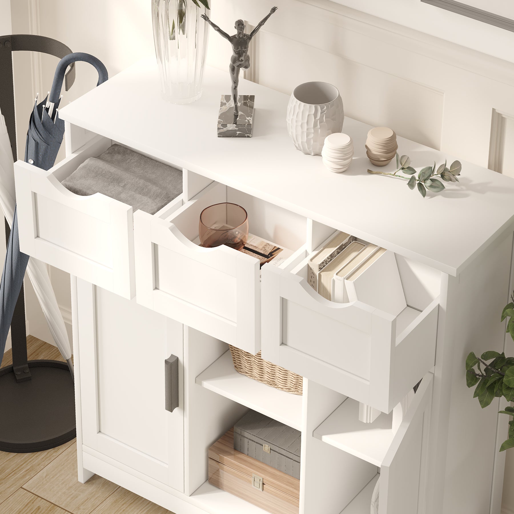 Versatile Wood Storage Cabinet