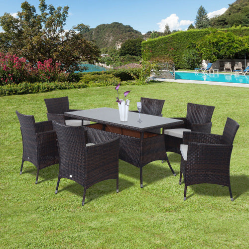 Brown Rattan Dining Set