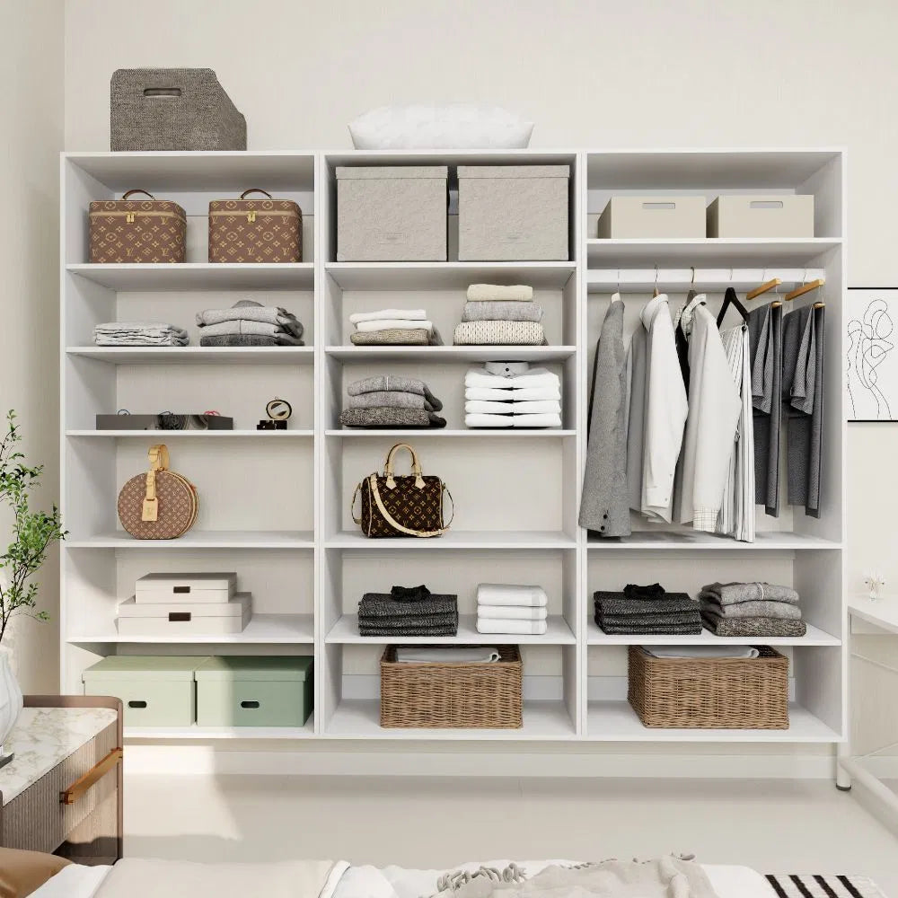Freestanding White Wardrobe Closet