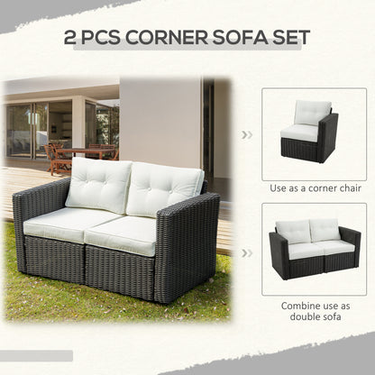 2 Piece Patio Corner Sofa Set
