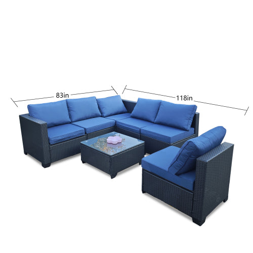 Black Rattan Outdoor Sofa Set