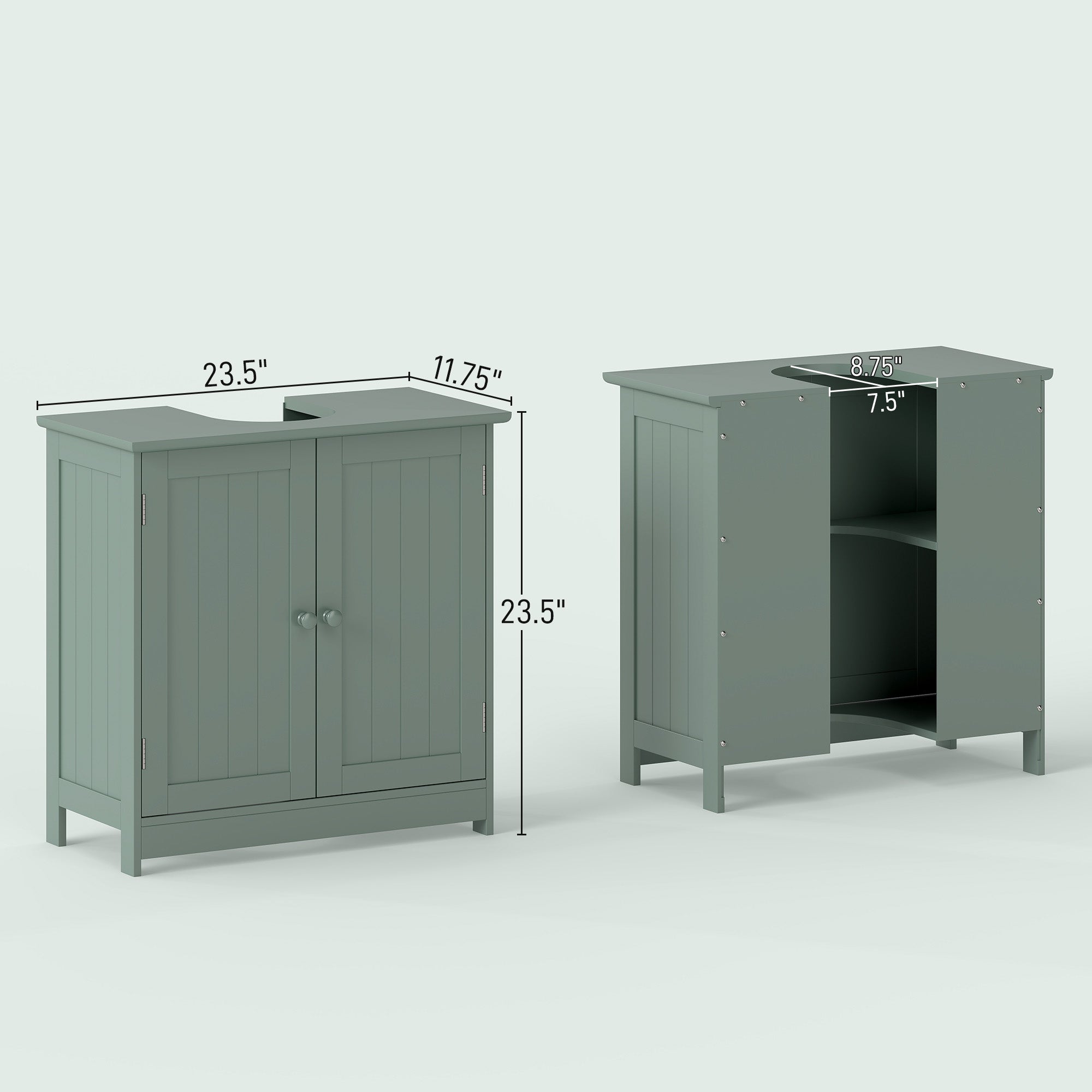Green Vanity Storage Cabinet