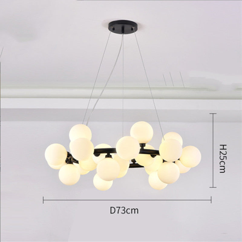 Gold Glass Ball Chandelier 16-Head Multi-Light