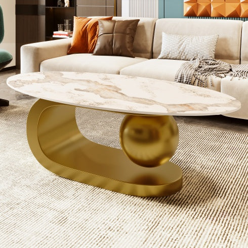 Marble Oval Coffee Table