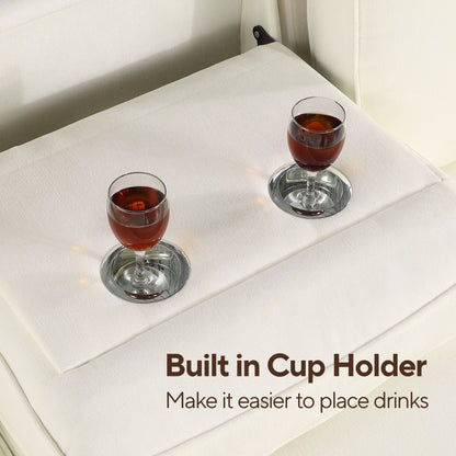 USTYLE Upholstery Sleeper Sectional Sofa With Storage Space, USB Port, 2 Cup Holders On Back Cushions