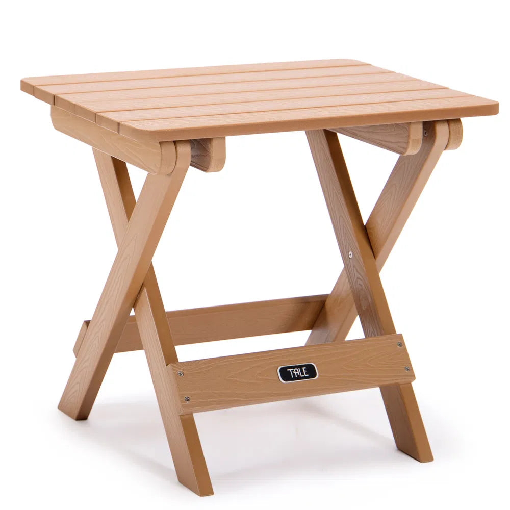 TALE Adirondack Portable Folding Side Table Square All-Weather And Fade-Resistant Plastic Wood Table Perfect For Outdoor Garden;  Beach;  Camping;  Picnics