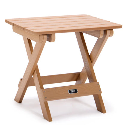 TALE Adirondack Portable Folding Side Table Square All-Weather And Fade-Resistant Plastic Wood Table Perfect For Outdoor Garden;  Beach;  Camping;  Picnics