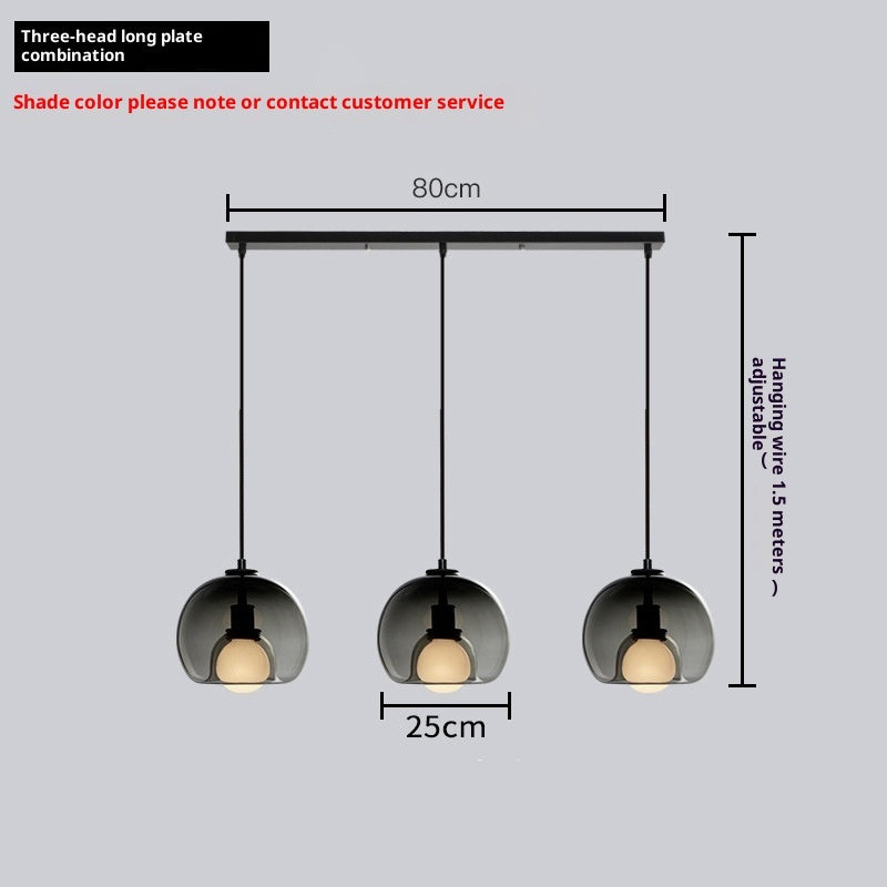 Dining Room Chandelier Modern Minimalist Creative Bedroom Bedside Glass Chandelier