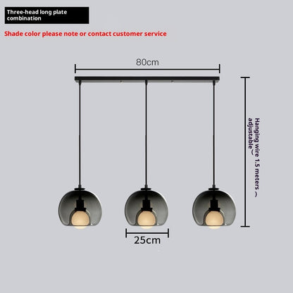 Dining Room Chandelier Modern Minimalist Creative Bedroom Bedside Glass Chandelier