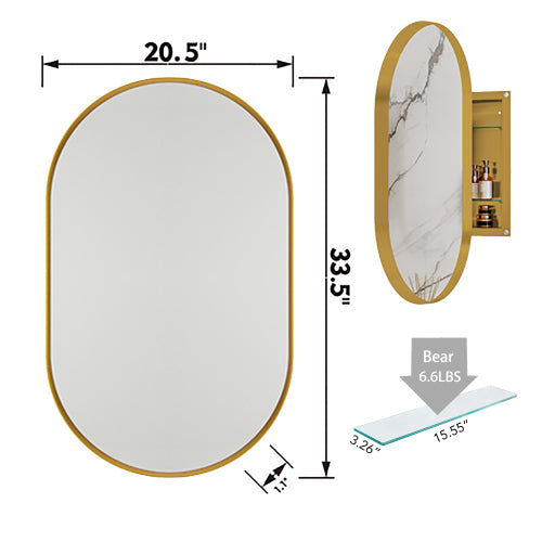 Matte Gold Medicine Cabinet