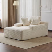 White Corduroy Chaise Lounge