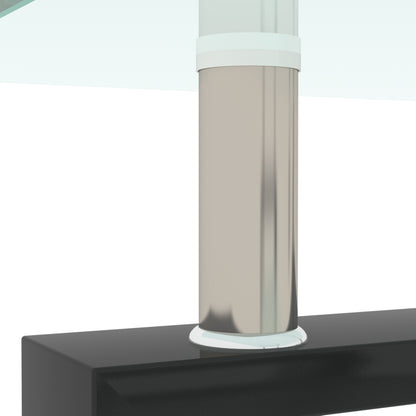 Rectangle Black Glass Coffee Table Modern Side Center Tables For Living Room