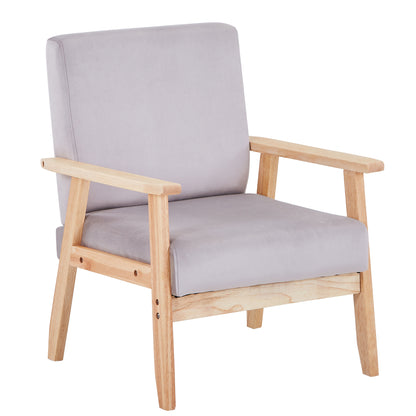 Velvet Accent Chair Relaxing Armchair With Solid Wood Frame For Living Room