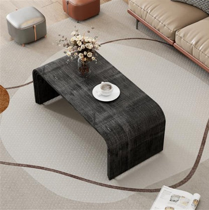 Simple Coffee Table With Curved Decorative Art Design, Suitable For Living Or Dining Rooms